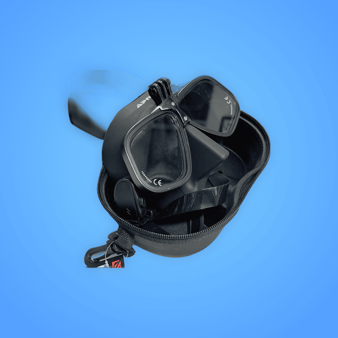 Hammerhead Anilao Mask, Black, w/GoPro Mount & EVA box | Spear Gods