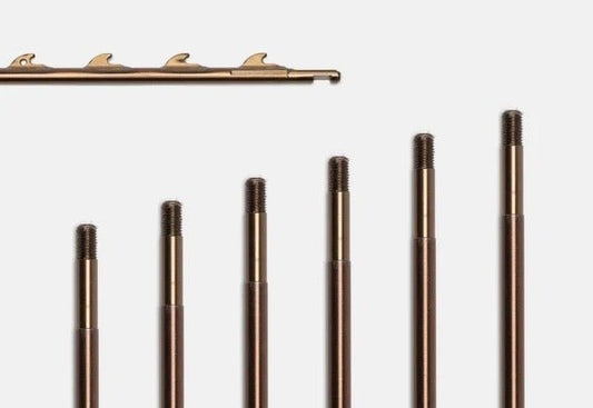 11/32" American Mech Speargun Shaft with Mini Sharkfins, Threaded | Spear Gods