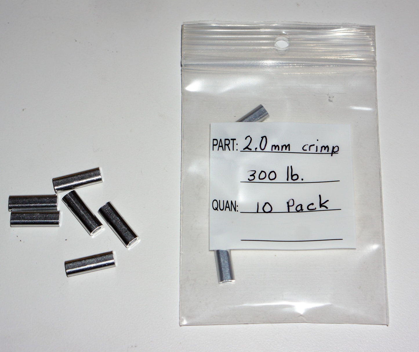 2.0mm Aluminum crimp for 300lb mono | Spear Gods