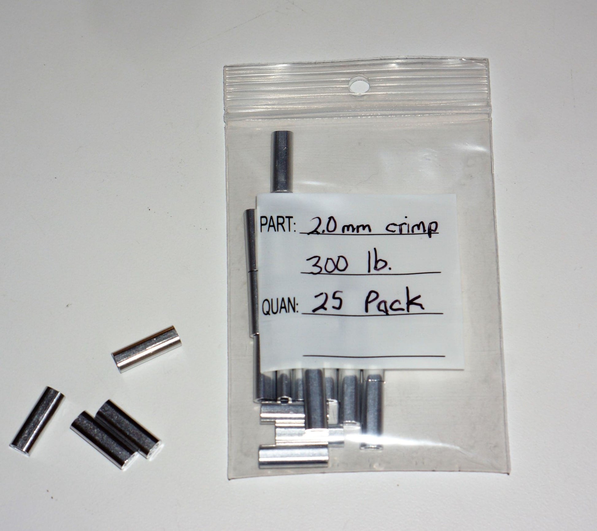 2.0mm Aluminum crimp for 300lb mono | Spear Gods