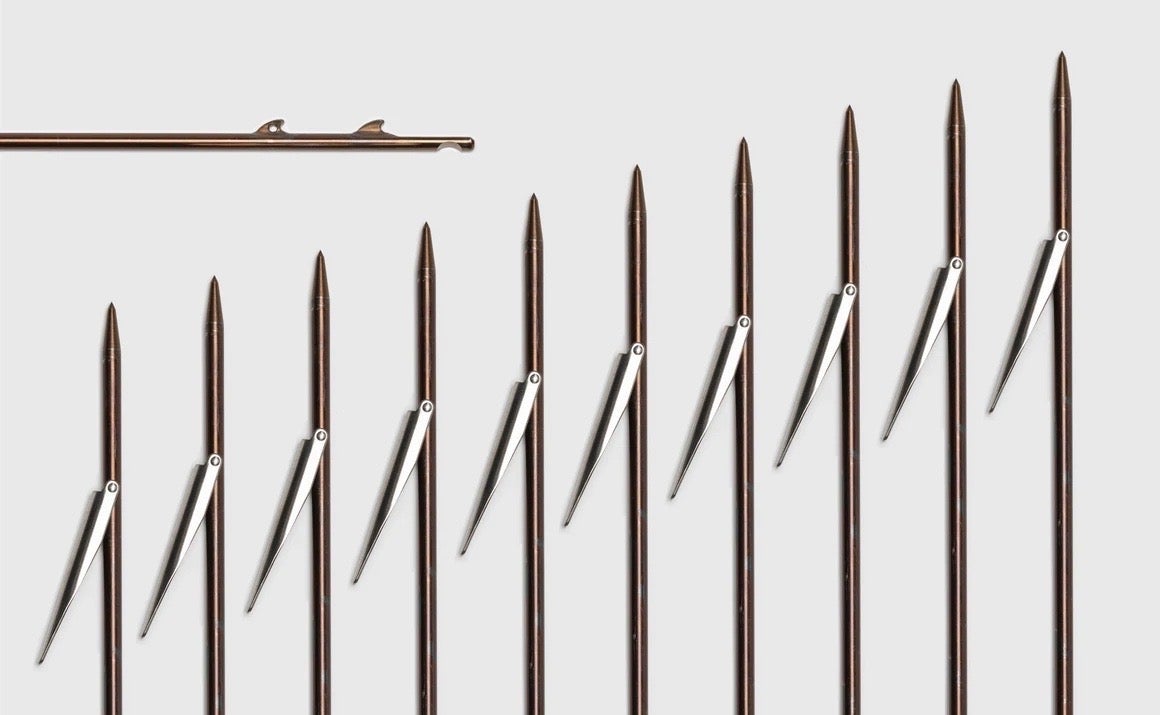 7.5mm Euro Mech Speargun Shaft with Mini Sharkfins, Flopper | Spear Gods