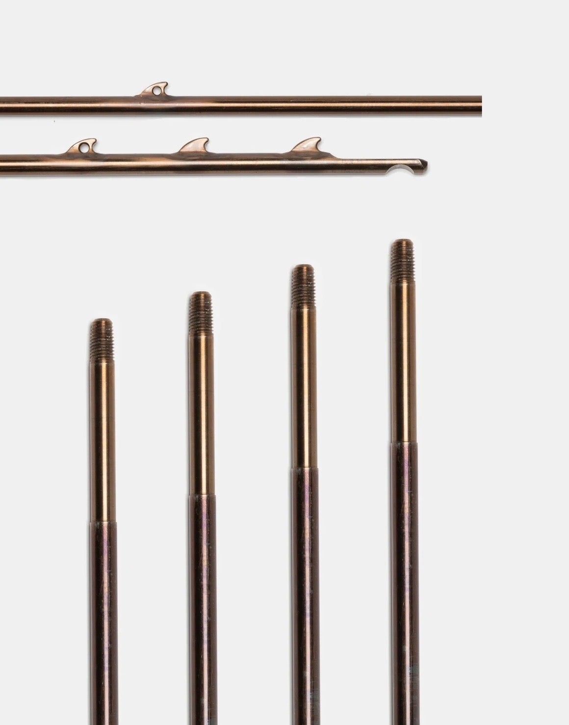 8.5mm (11/32") Euro Mech Speargun Shaft with Mini Sharkfins, Threaded | Spear Gods