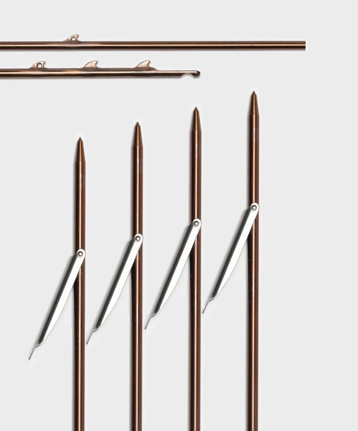 8.5mm (11/32") Euro Mech Speargun Shaft with Mini Sharkfins, Flopper | Spear Gods