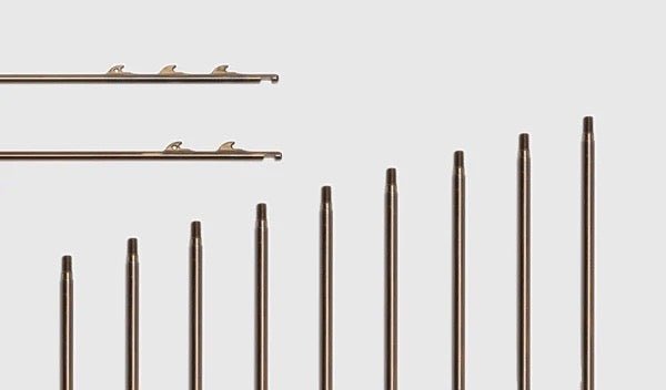 9/32" (7mm) American Mech Speargun Shaft with Standard Sharkfins, Threaded | Spear Gods