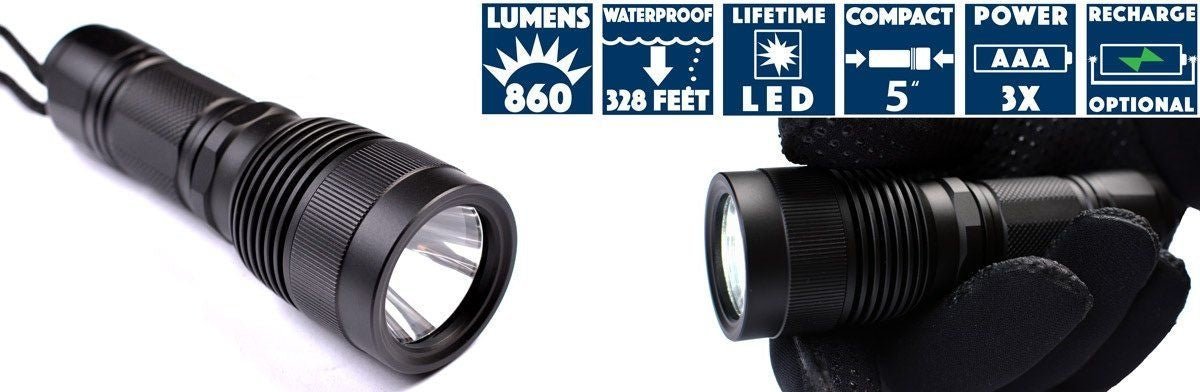 Spear Gods 860 Lumen LED Dive Light Flashlight | Spear Gods