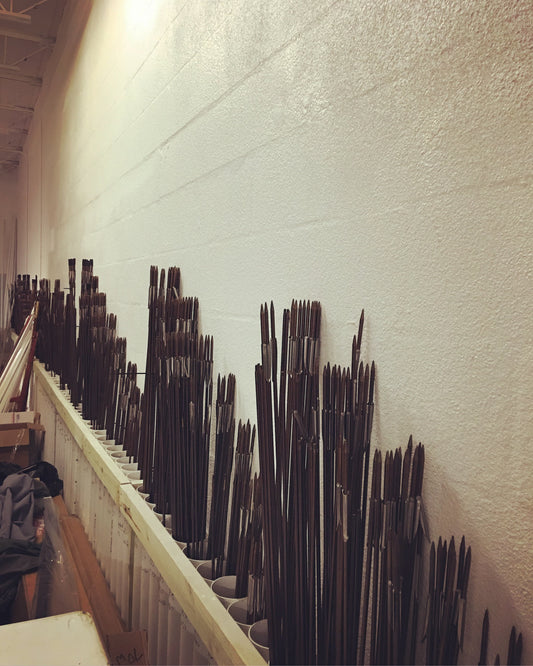 3/8" American Mech Speargun Shaft with Mini Sharkfins, Threaded | Spear Gods