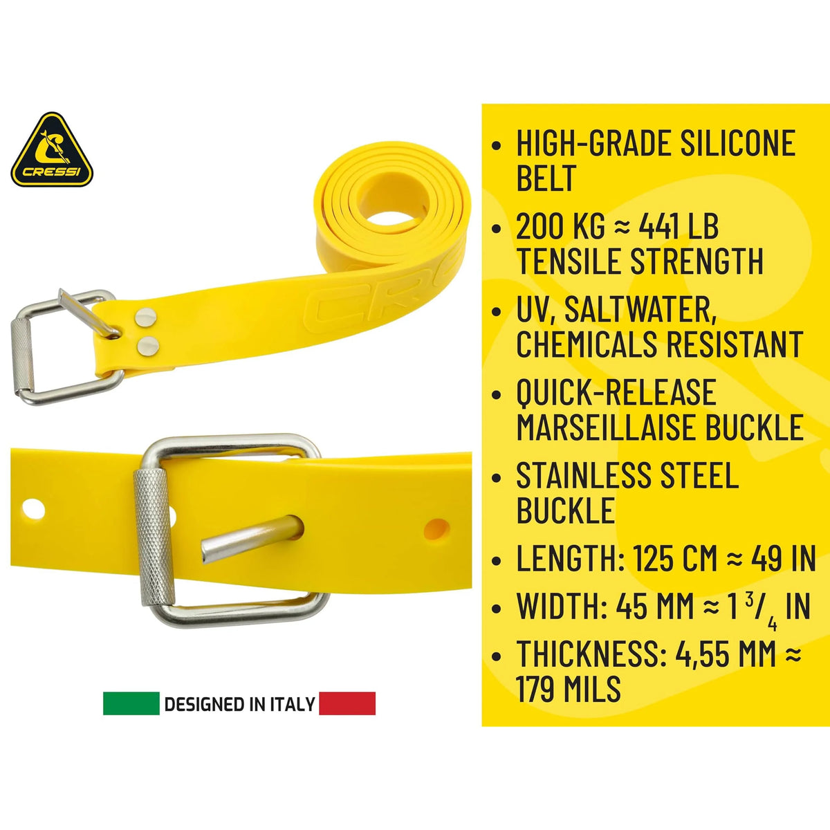 Cressi Serpent Silicone Marsellaise Weight Belt - Spear Gods