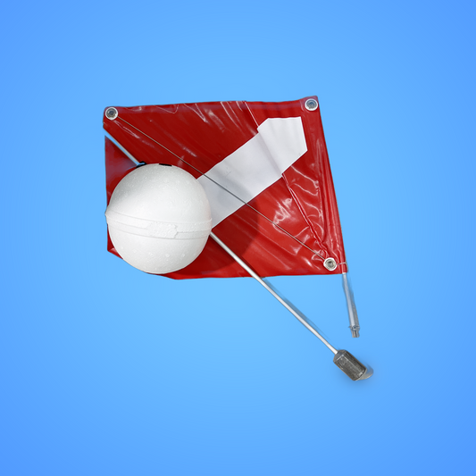 Flotador de bola de 2 piezas con bandera de buceo